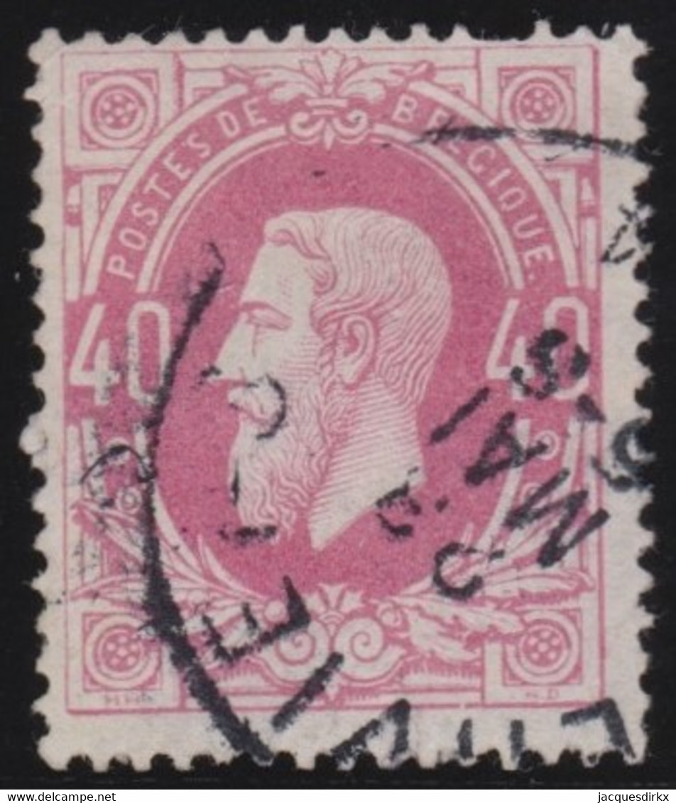 Belgie   .   OBP     .   34      .    O     .    Gebruikt   .   /   .   Oblitéré - 1869-1883 Léopold II