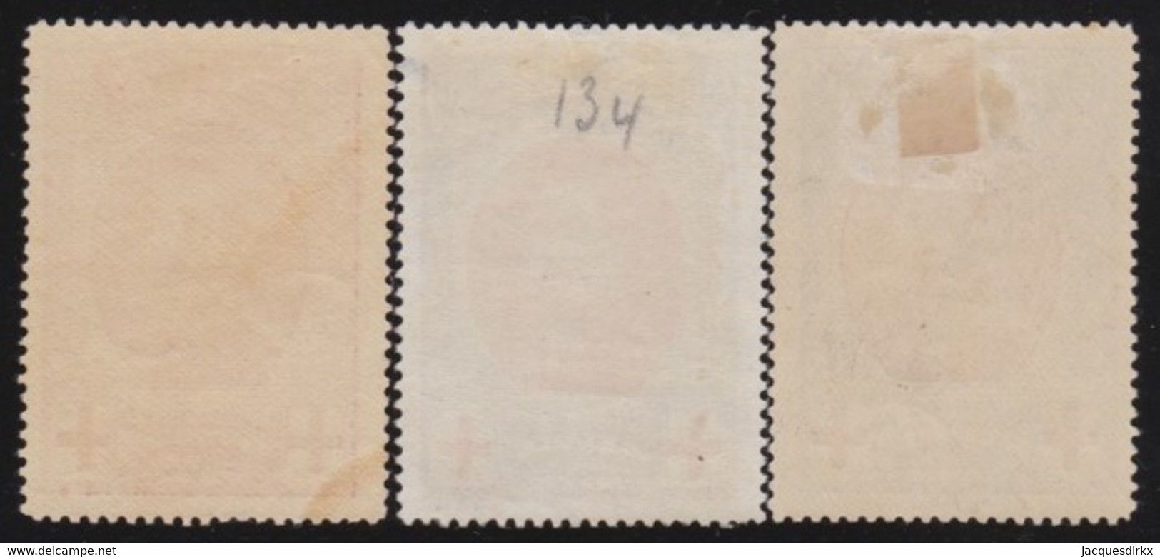 Belgie   .   OBP     .    132/134  (2 Scans)     .    *      .   Ongebruikt Met Gom  .   /   .  Neuf Avec Gomme - 1918 Rotes Kreuz