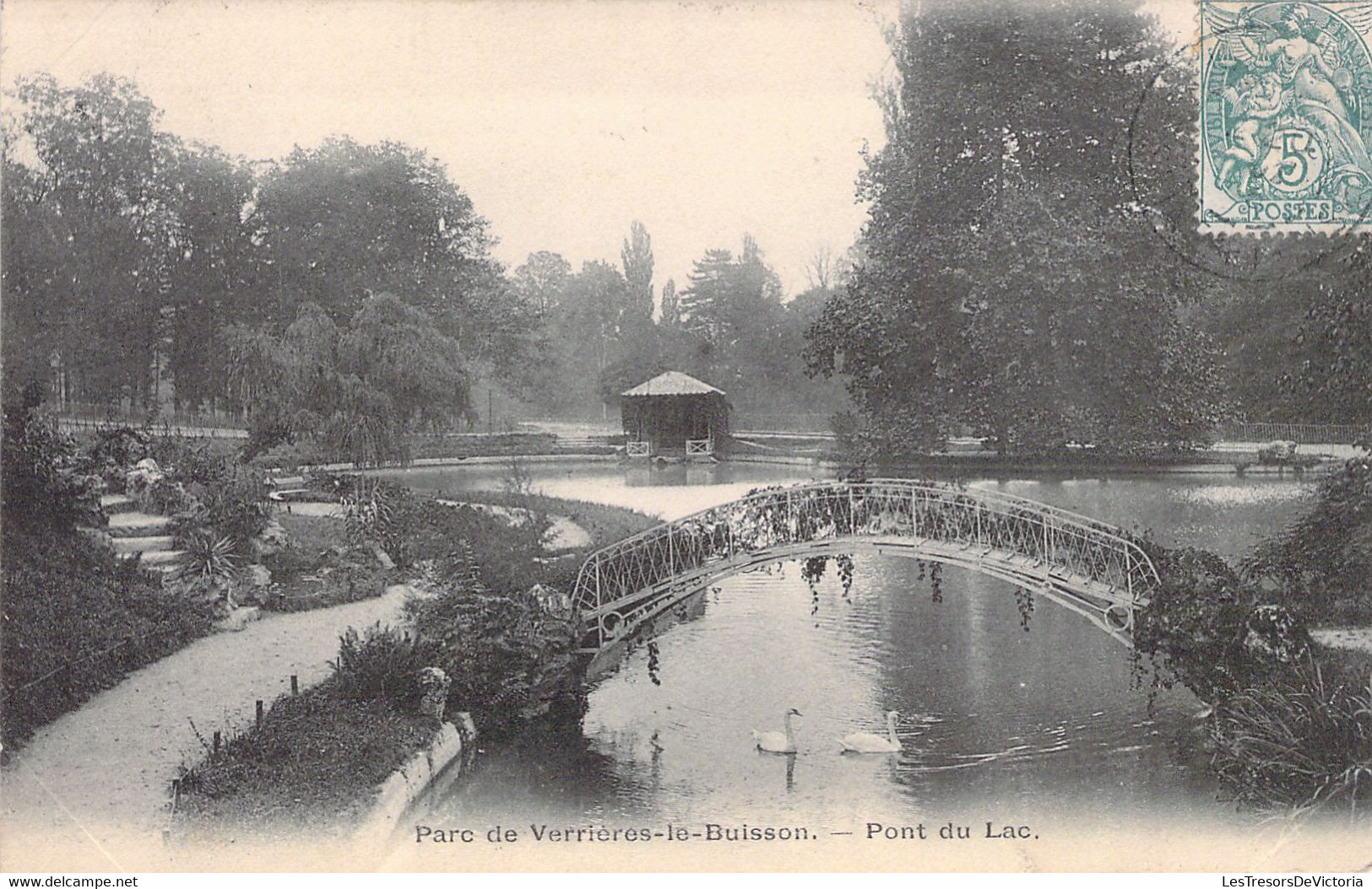 FRANCE - 91 - VERRIERES LE BUISSON - Parc De Verrières Le Buisson - Pont Du Lac - Cygne - Carte Postale Ancienne - Verrieres Le Buisson
