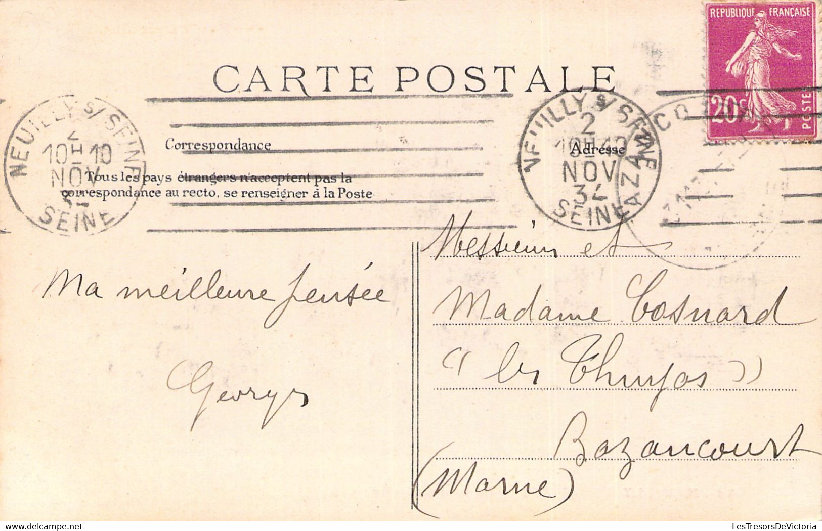 FRANCE - 92 - NEUILLY SUR SEINE - Porte De Neuilly - Voiture - Carte Postale Ancienne - Neuilly Sur Seine