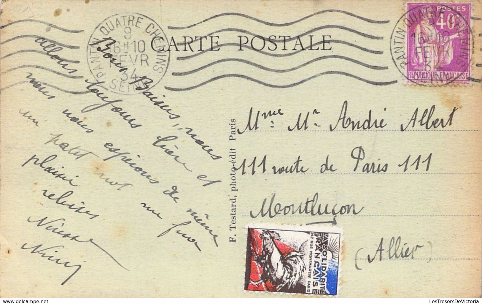 FRANCE - 93 - PANTIN AUBERVILLIERS - Route De Flandres - EM - Carte Postale Ancienne - Aubervilliers