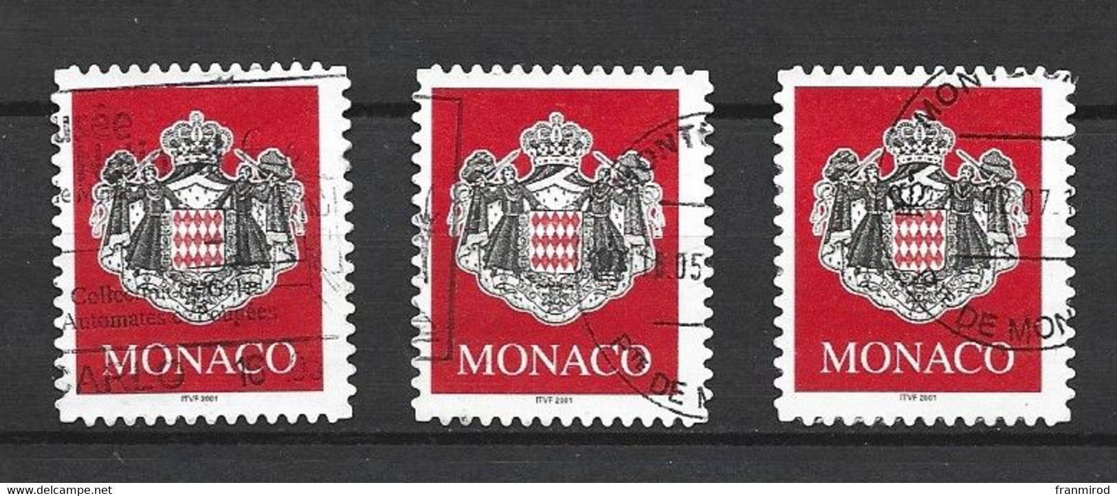 Monaco 3 Timbres Autocollants De 2001  Oblitérés TTB - Oblitérés