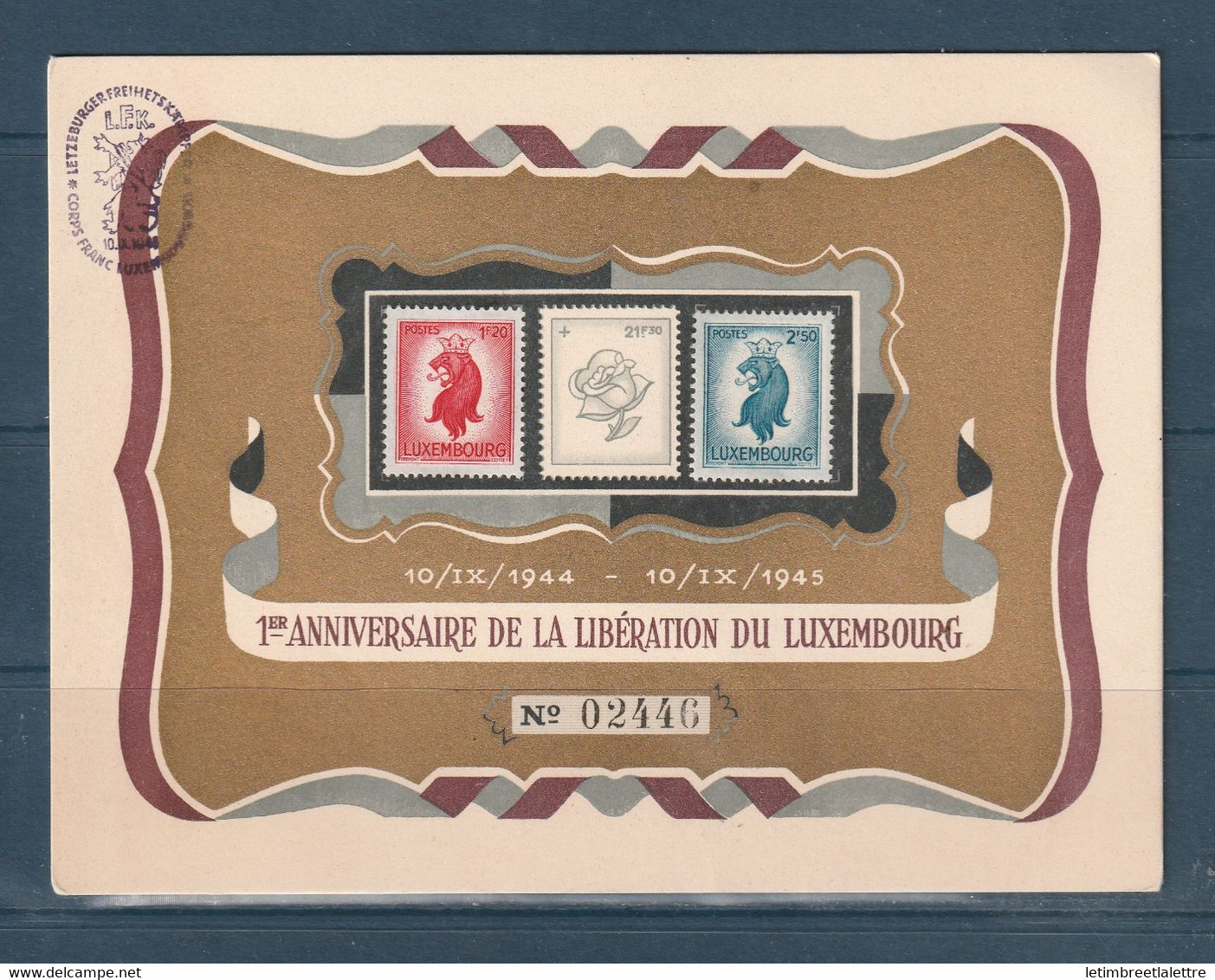 Luxembourg - Premier Anniversaire De La Libération Du Luxembourg - 1945 - Brieven En Documenten