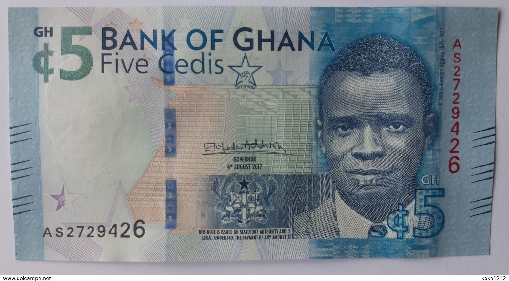 Ghana 5 Cedis 2017 P44 UNC - Ghana