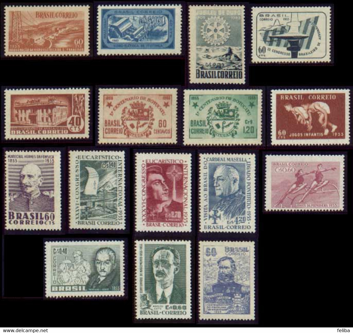 Brazil 1955 Unused Commemorative Stamps - Annate Complete