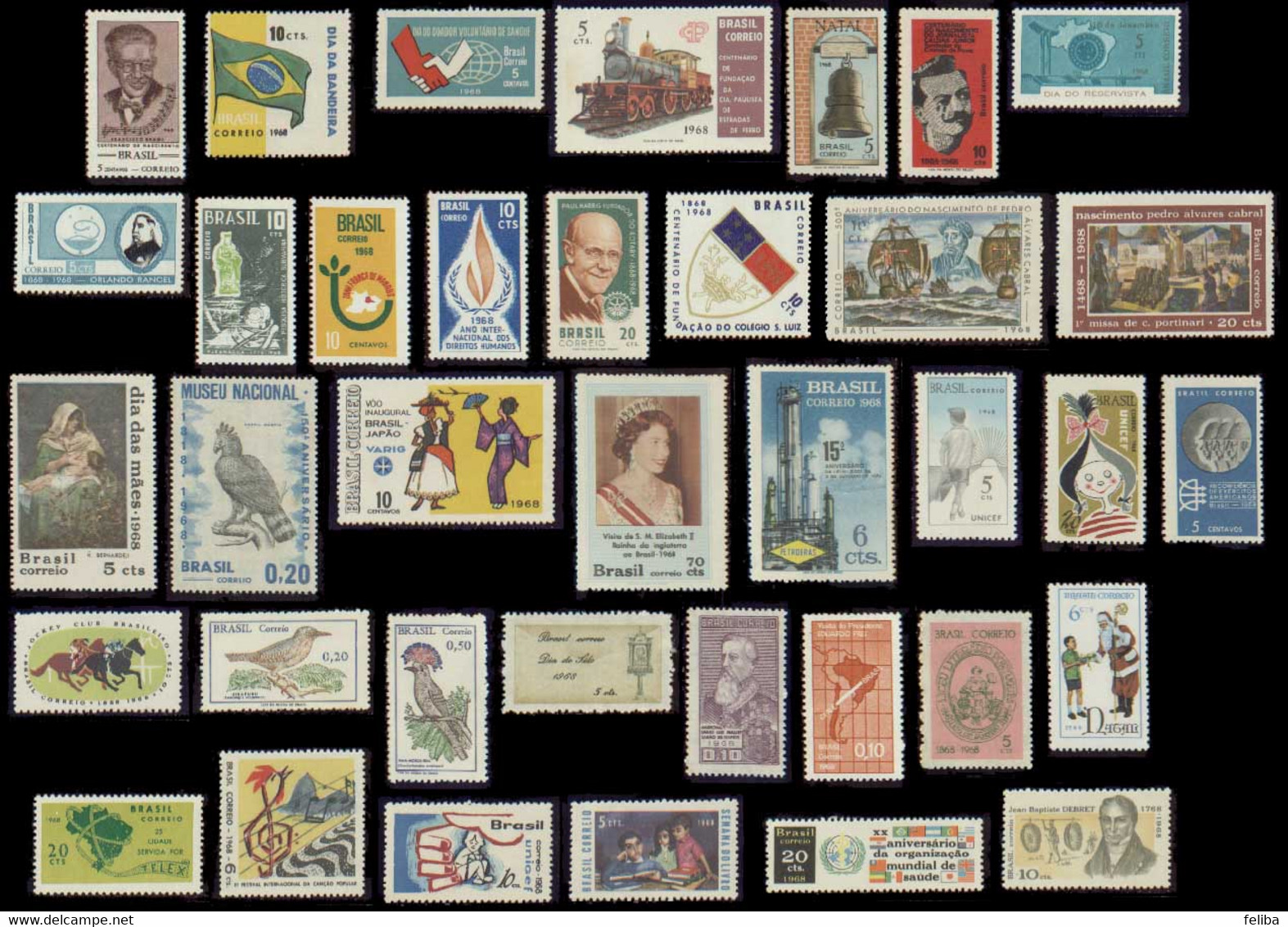 Brazil 1968 Unused Commemorative Stamps - Full Years