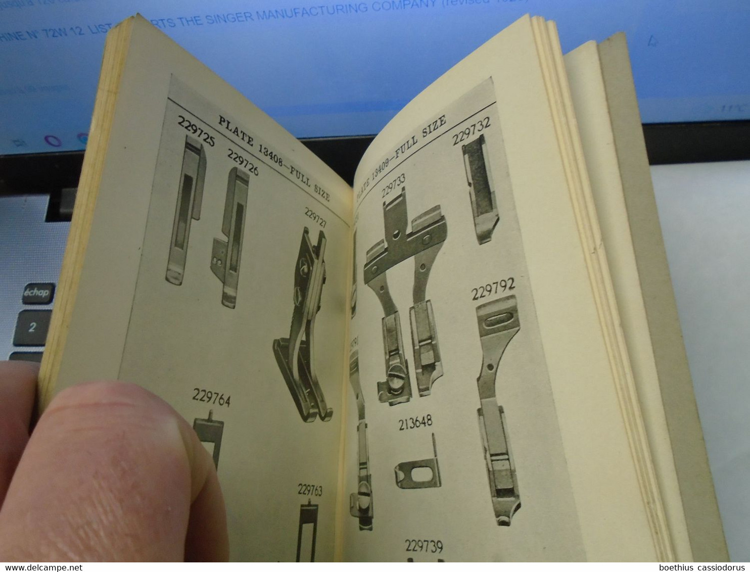 SINGER : MACHINE N° 72W 12  LIST OF PARTS THE SINGER MANUFACTURING COMPANY (revised 1920)