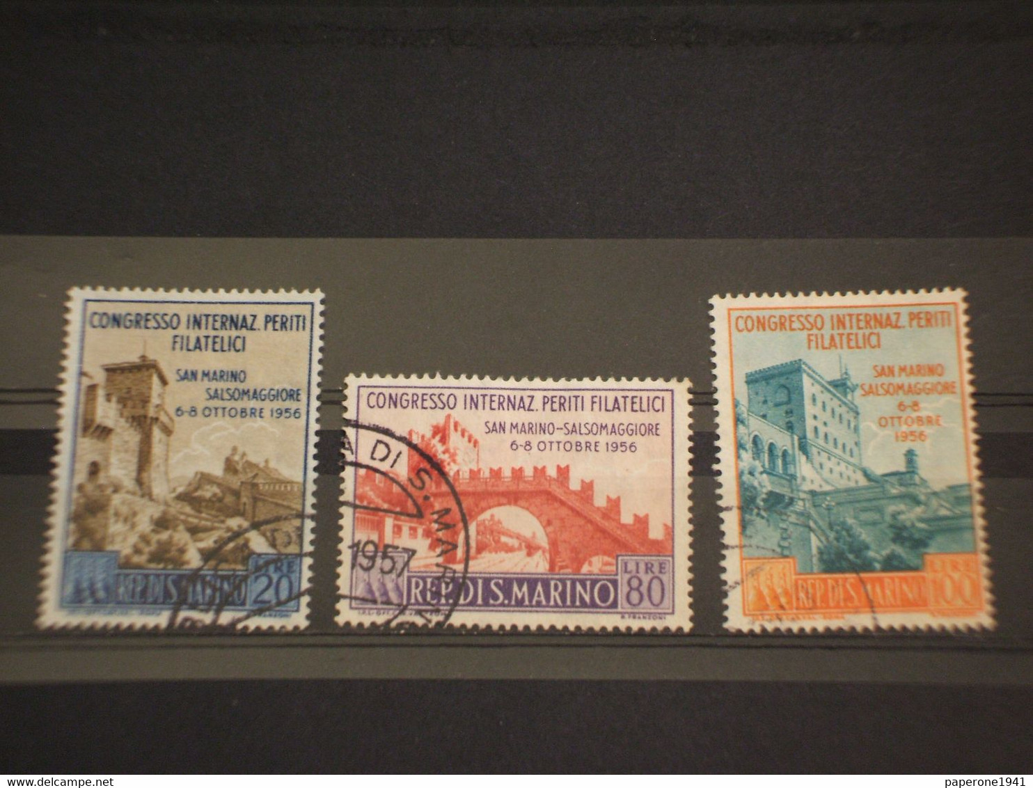 SAN MARINO - 1956 CONGRESSO PERITI F. 3 VALORI - TIMBRATI/USED - Used Stamps