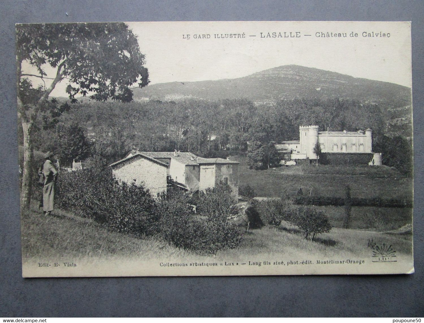 CPA  30 Le Gard Illustré LASALLE  - Le Château De CALVIAC écrite Et Timbrée 1915 - Villeneuve-lès-Avignon