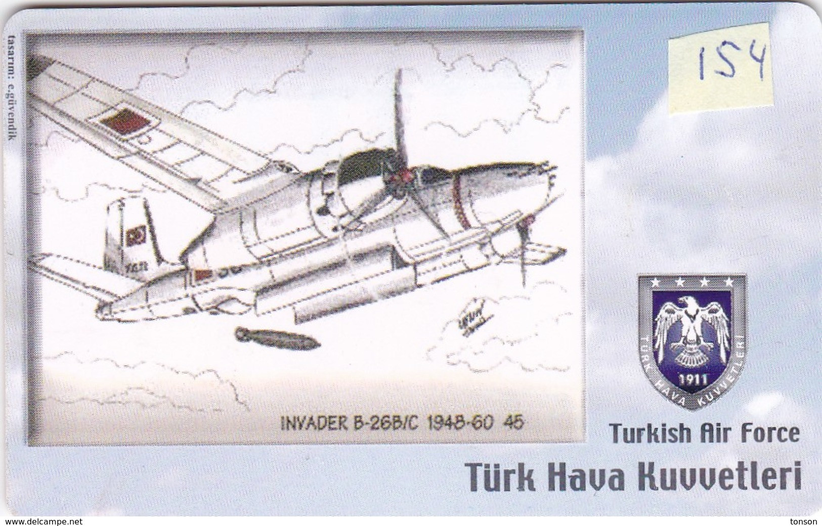 Turkey, TR-C-154, Turkish Air Force, Invader B-26B/C 1948-60, Airplane, 2 Scans. - Türkei