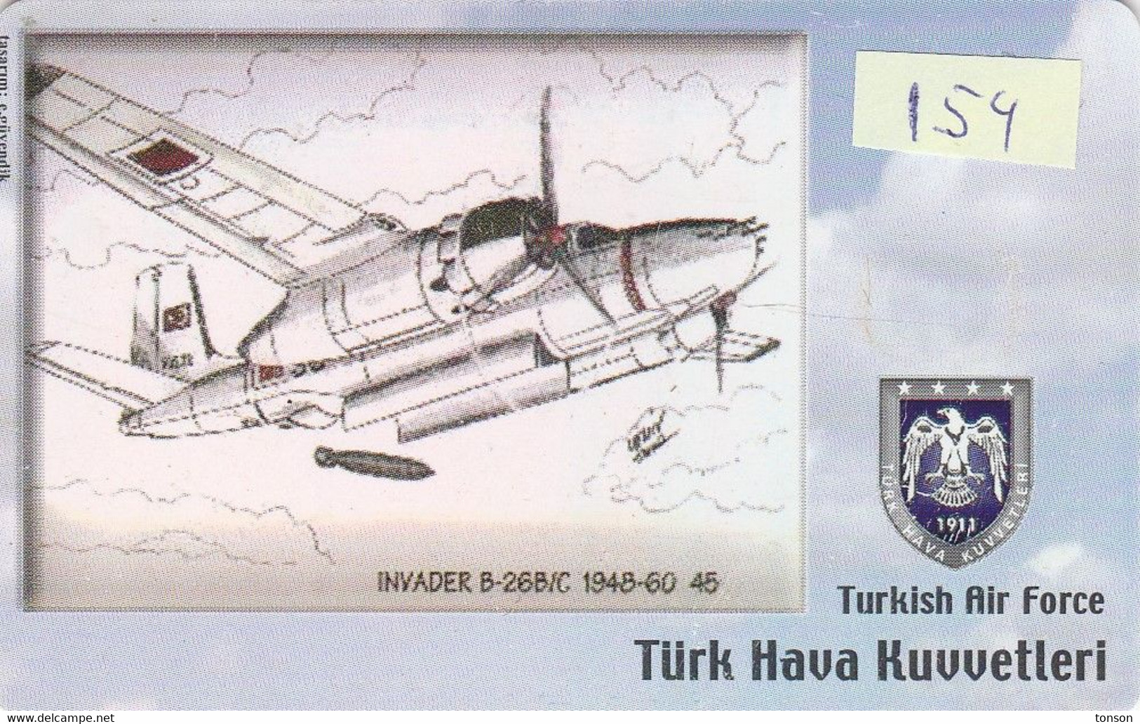 Turkey, TR-C-154, Turkish Air Force, Invader B-26B/C 1948-60, Airplane, 2 Scans. - Türkei