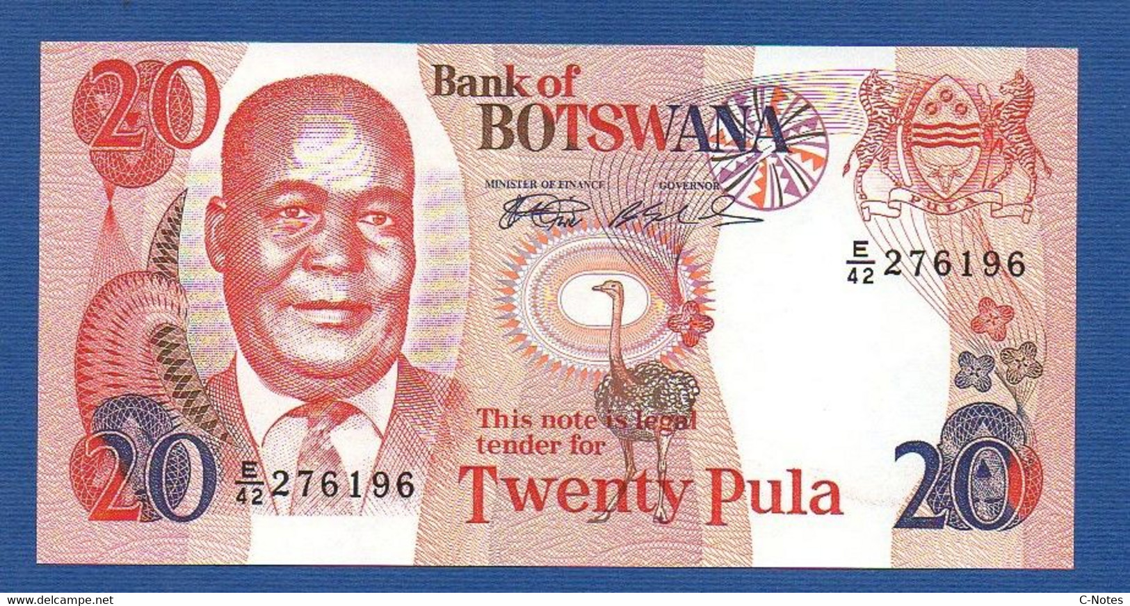 BOTSWANA - P.21 – 20 PULA  ND (1999) UNC, Prefix E/42 276196 - Botswana