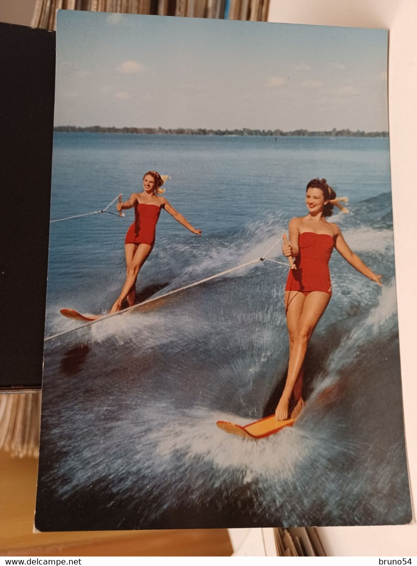 3 Cartoline Sci Nautico,pin Up, Ragazze, Water Ski - Ski Nautique