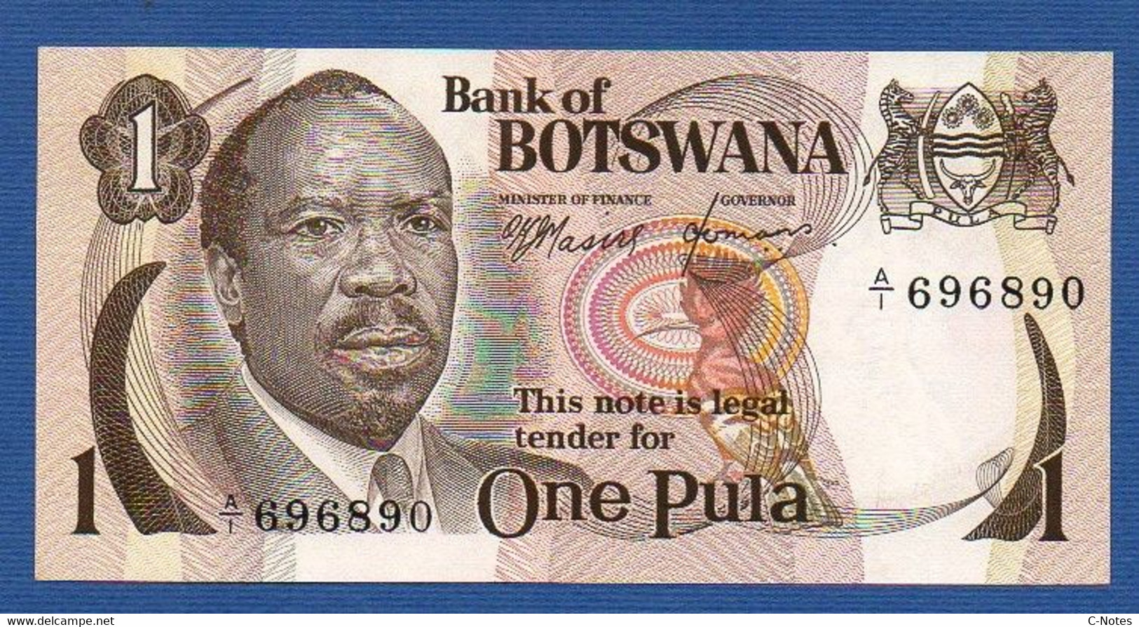 BOTSWANA - P. 1a –  1 PULA Nd (1976) UNC Prefix A/1 696890 - Botswana