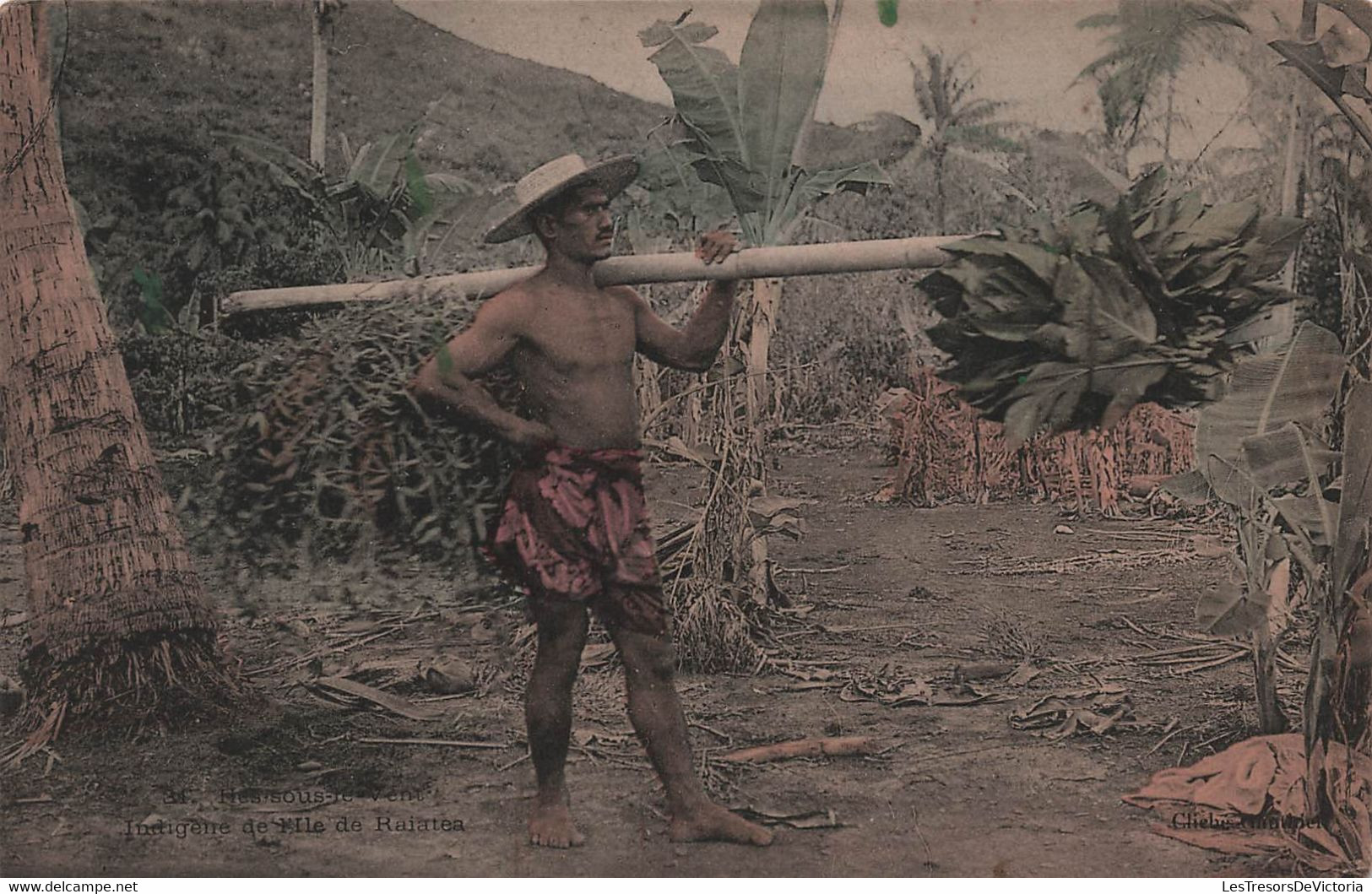 Tahiti - Iles Sous Le Vent - Indigene De L'ile De Raiatea - Colorisé - Rare - Carte Postale Ancienne - - Tahiti