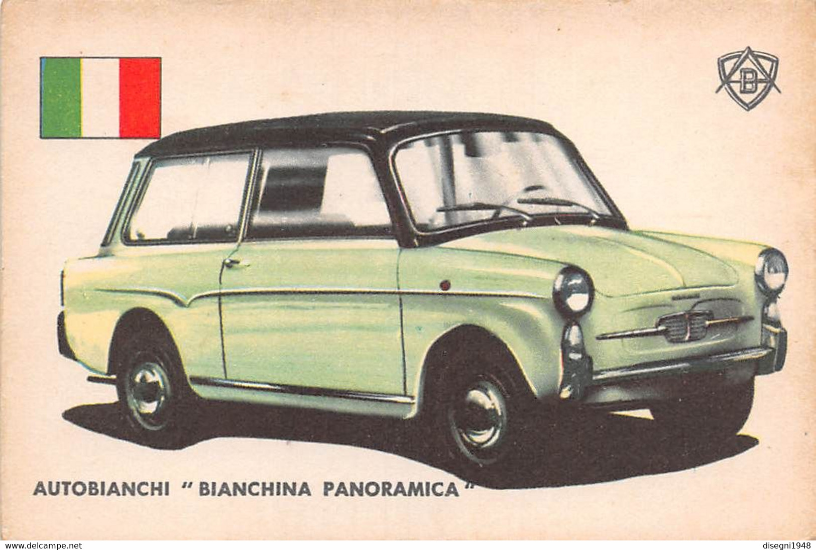 11917 "AUTOBIANCHI BIANCHINA PANORAMICA 8 - AUTO INTERNATIONAL PARADE - SIDAM TORINO - 1961" FIGURINA CARTONATA ORIG. - Auto & Verkehr