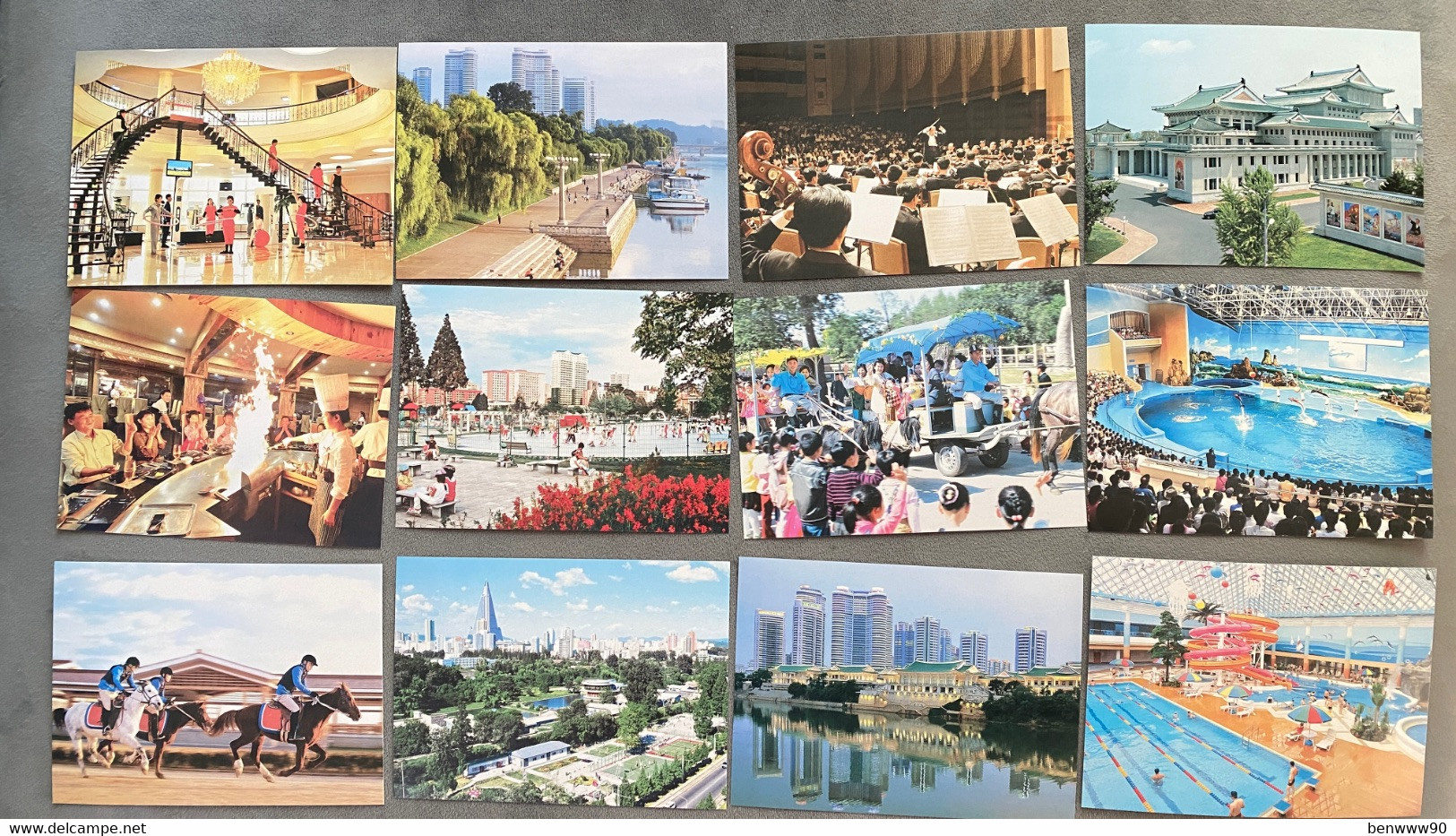 Lot Of 12 NORTH KOREA POSTCARD 2014 PYONGYANG PARK THEATER ZOO RESTAURANT HOTEL - Corée Du Nord