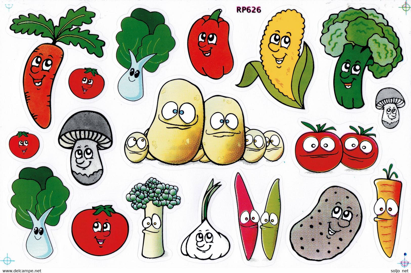 Gemüse Maiskolben Kartoffel Aufkleber / Vegetable Onion Tomato Sticker A4 1 Bogen 27 X 18 Cm ST517 - Scrapbooking