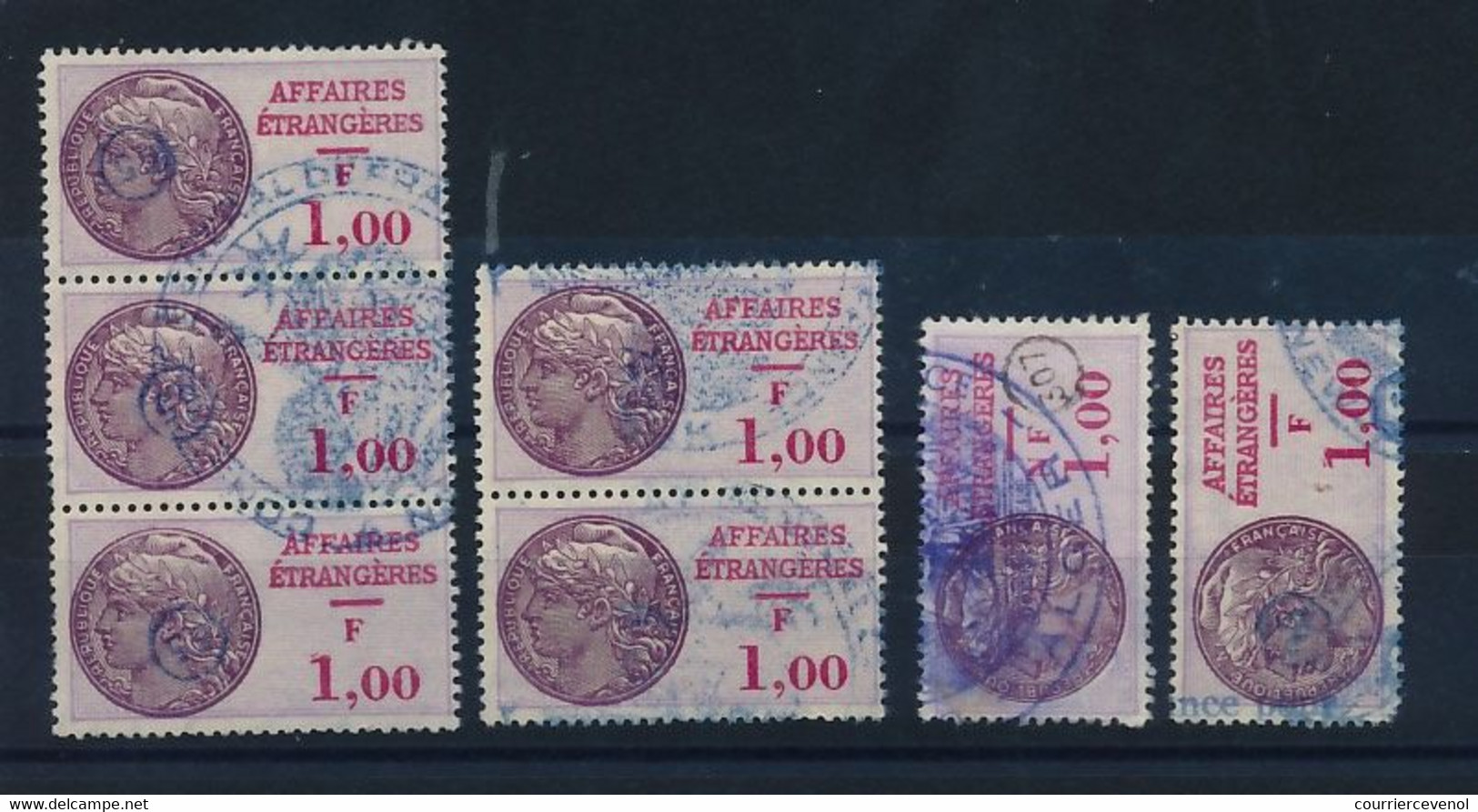 FRANCE - Fiscaux AFFAIRES ETRANGERES - 7 Exemplaires Du 1,00 F - Stamps