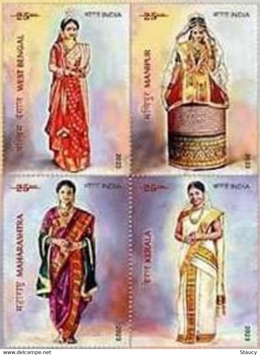 India 2023 BRIDAL COSTUMES OF INDIA 4v SET MNH As Per Scan - Other & Unclassified