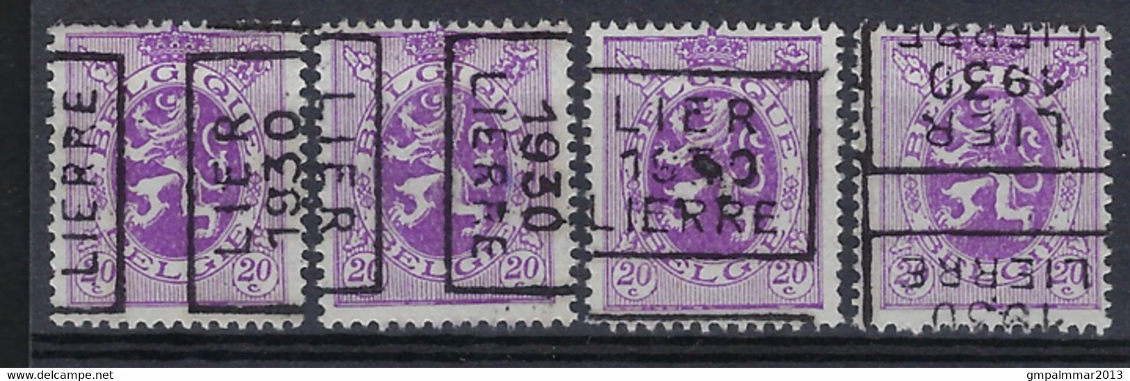 Zegel Nr. 281 Voorafgestempeld Nr. 5893  A + B + C + D    LIER 1930 LIERRE, Staat Zie Scan ! - Roller Precancels 1930-..