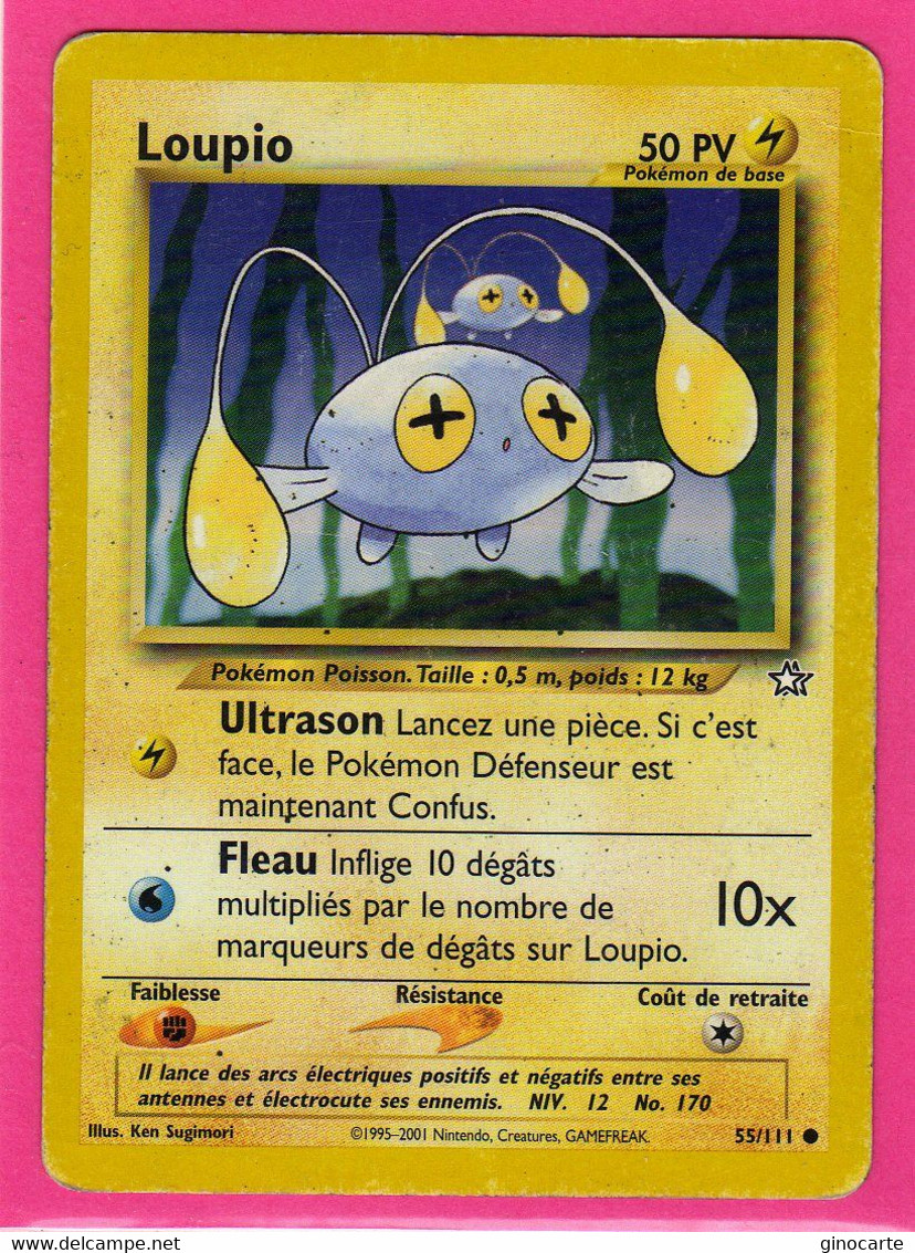 Carte Pokemon Francaise 1995 Wizards Neo Genesis 55/111 Loupio 50pv Usagée - Wizards