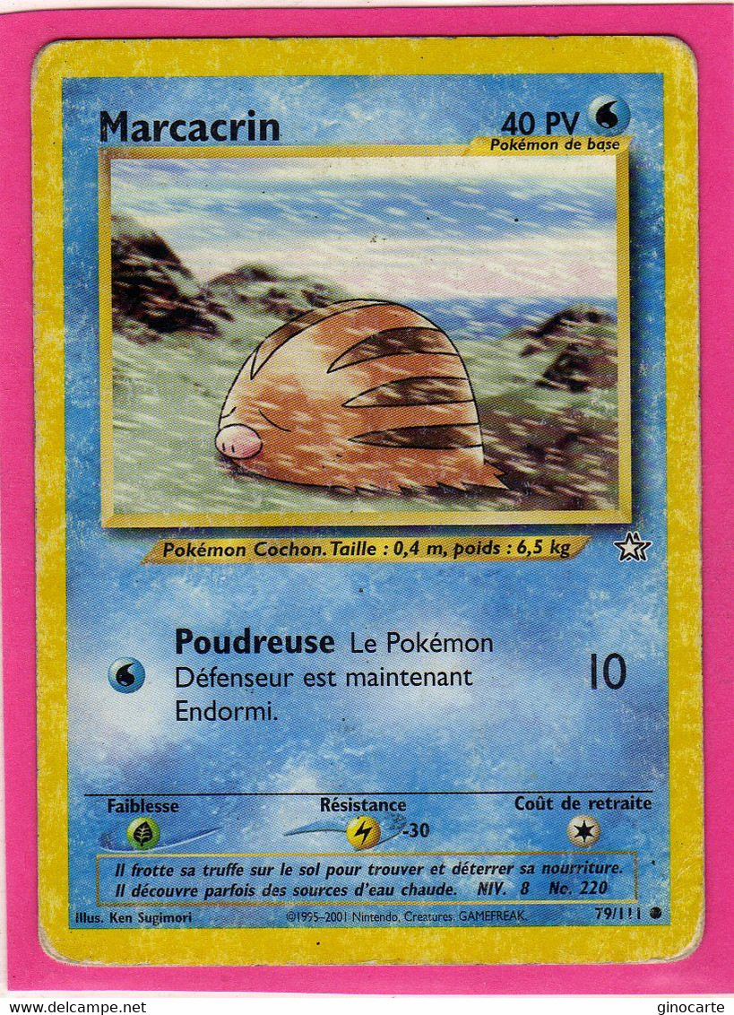 Carte Pokemon Francaise 1995 Wizards Neo Genesis 79/111 Marcacrin 40pv En L'etat - Wizards