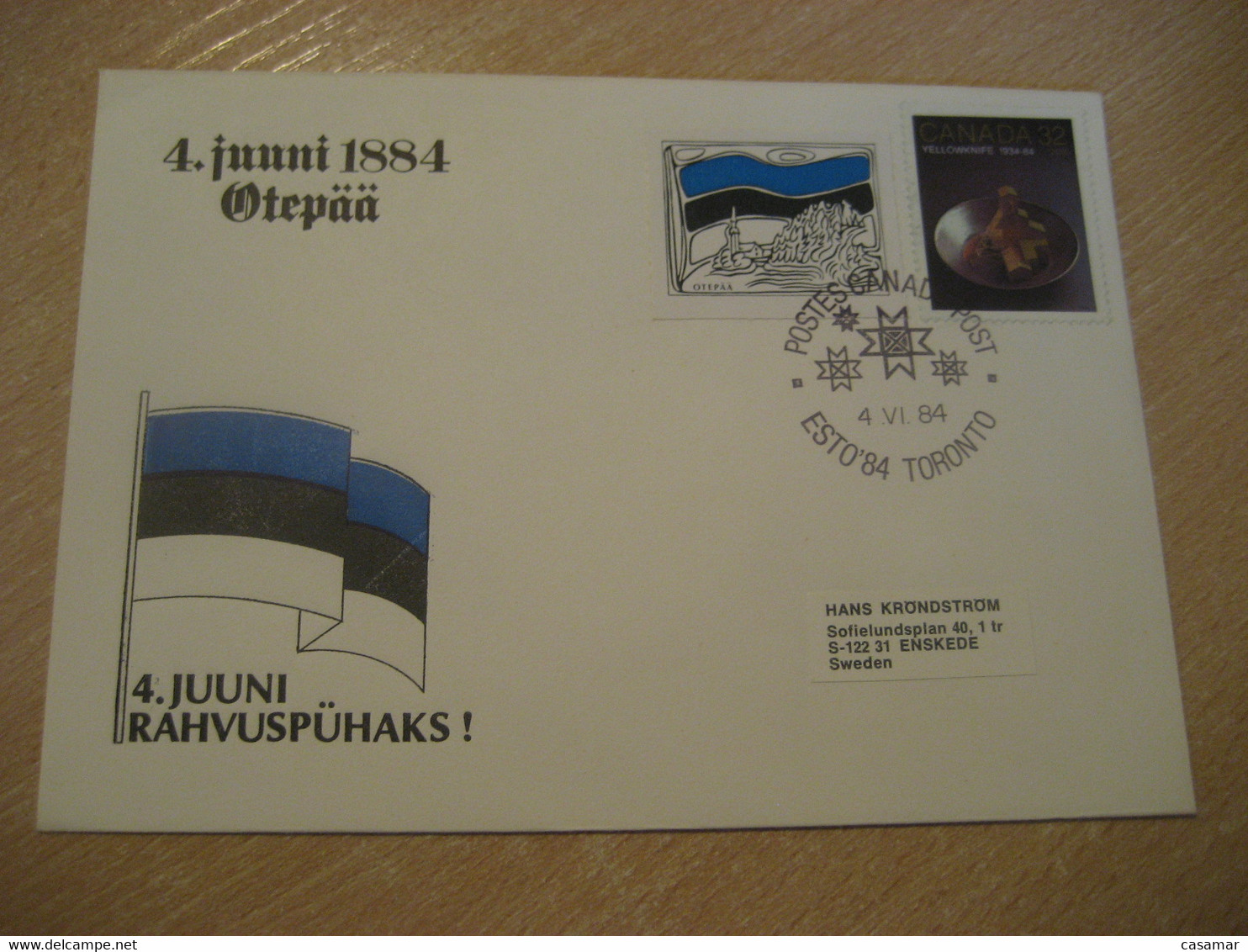 TORONTO 1984 Esto'84 Cancel Cover + Otepaa Poster Stamp Vignette CANADA Estonia Estonie Estland - Lettres & Documents