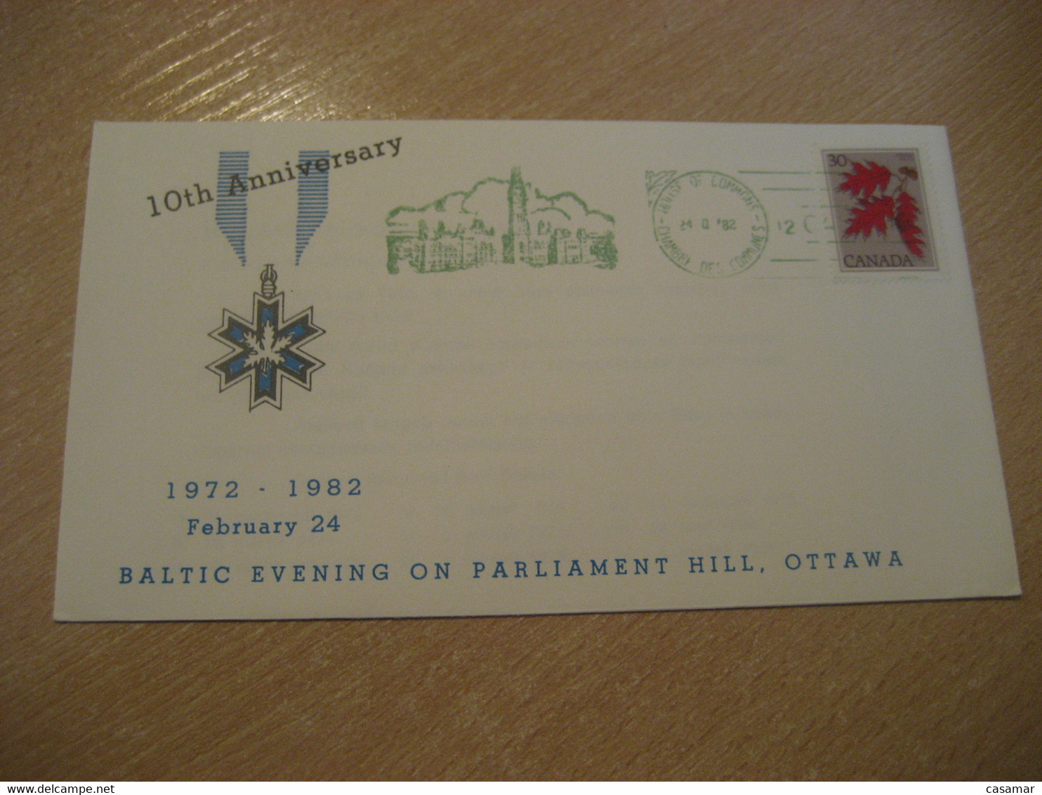 OTTAWA 1982 Baltic Evening Cancel Cover CANADA Estonia Estonie Estland - Covers & Documents