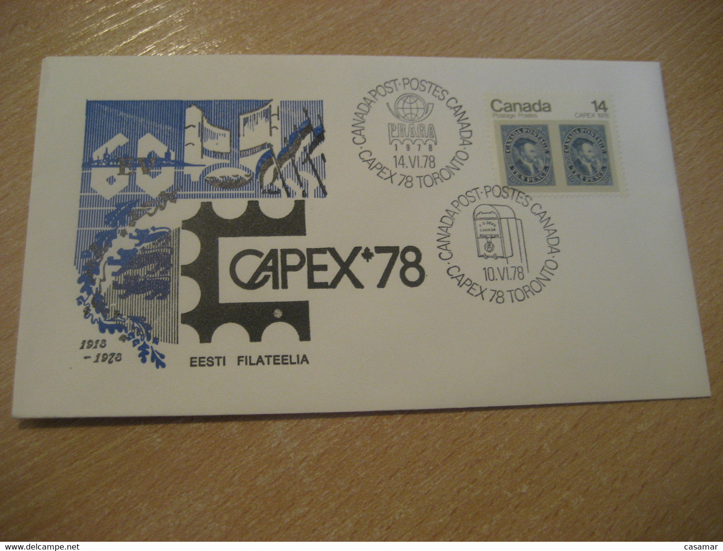 TORONTO 1978 CAPEX Praga Czechoslovakia Cancel Cover CANADA Estonia Estonie Estland - Briefe U. Dokumente