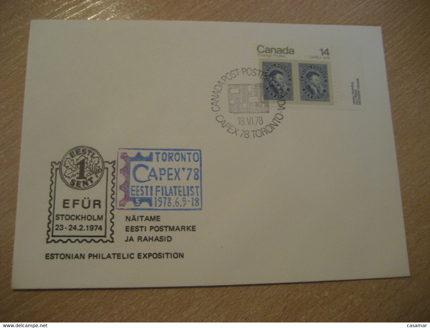 TORONTO 1978 CAPEX Newspaper Cancel Cover CANADA Estonia Estonie Estland - Lettres & Documents