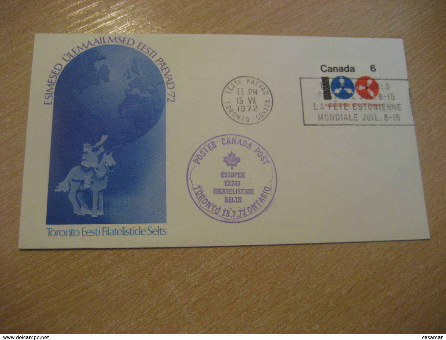 TORONTO 1972 Estonian Festival Cancel Cover CANADA Estonia Estonie Estland - Brieven En Documenten