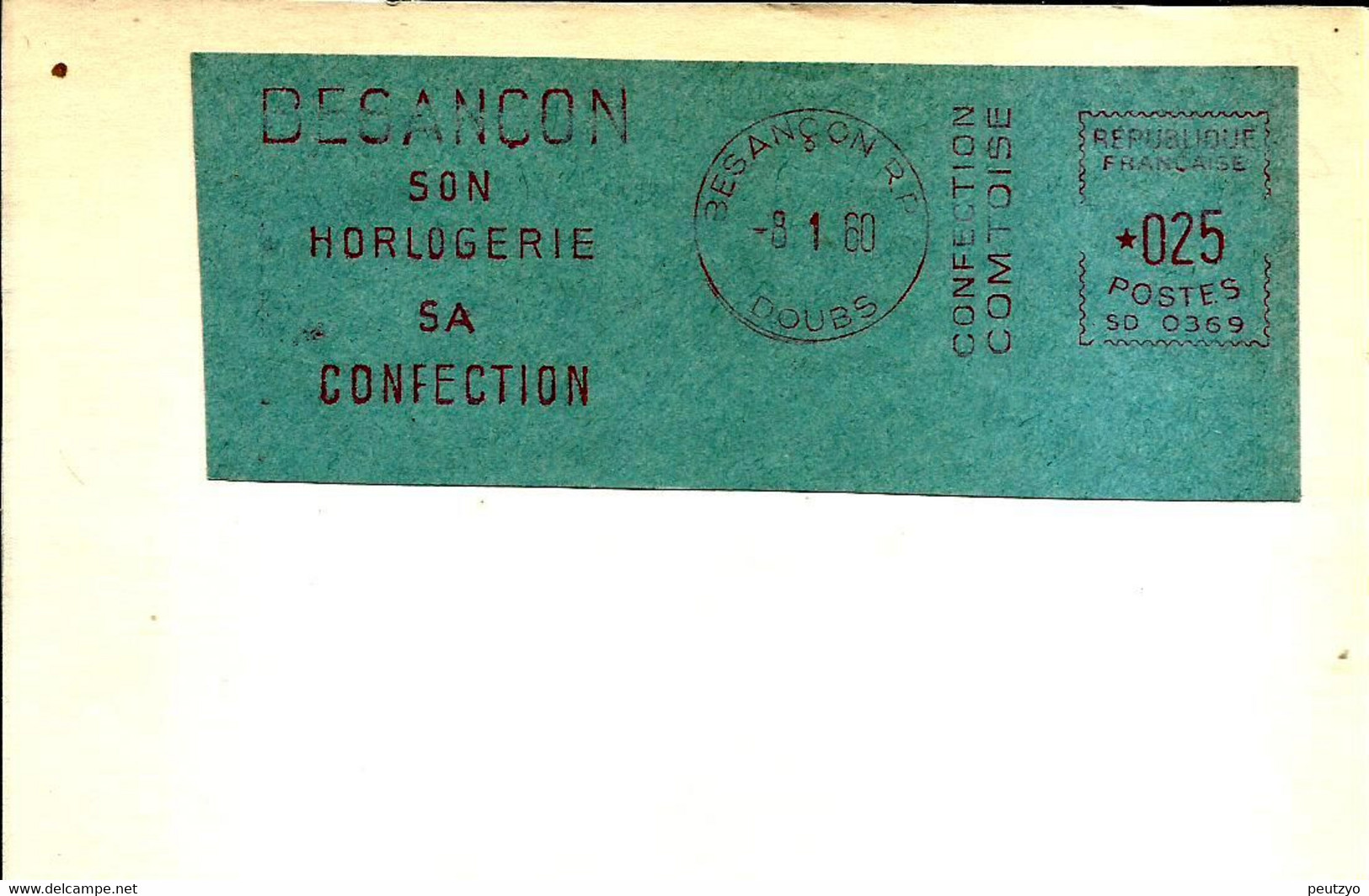 Lettre  EMA Satas Sg 1960  Besancon Son Horlogerie Sa Confection Comtoises Metier Usine 25 Besancon  L3/09 - Horlogerie