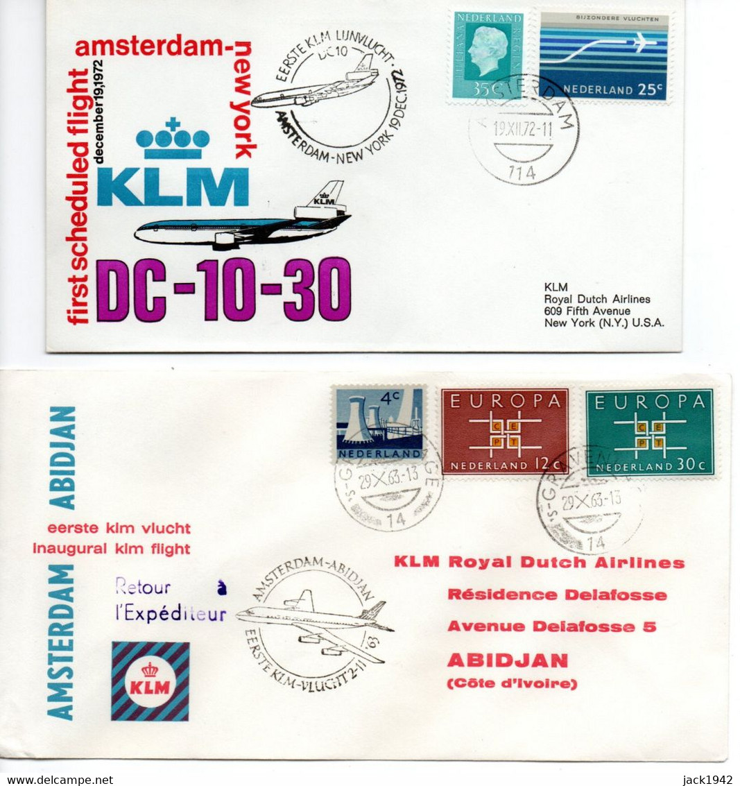 1960-1970 - 26 Envelopes By KLM First Flights All # (either Stamps Or Destinations) - Luftpost