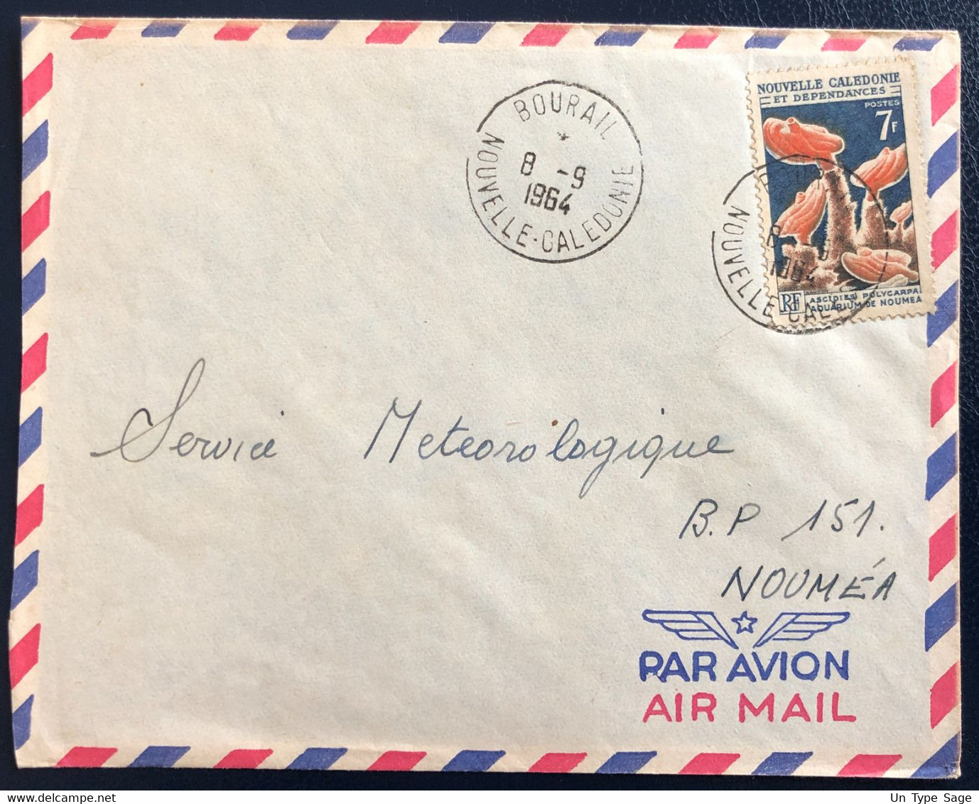 Nouvelle Calédonie Divers Sur Enveloppe TAD BOURAIL 8.9.1964 - (B4603) - Covers & Documents