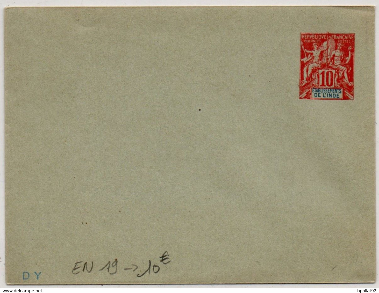 !!! INDE, ENTIER POSTAL EN19 NEUF - Storia Postale