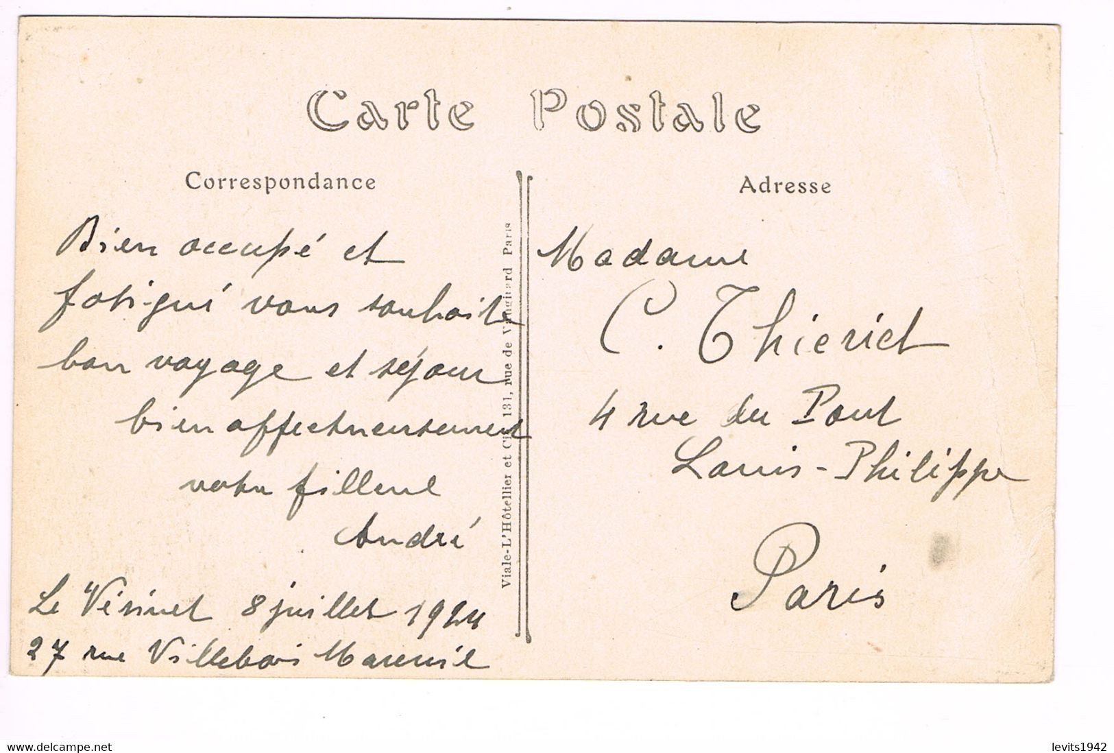 JEUX OLYMPIQUES 1924 -  MARQUE POSTALE EN ARRIVEE -  ATHLETISME - ESCRIME - LUTTE - TIR - JOUR DE COMPETITION - 08-07 - - Zomer 1924: Parijs