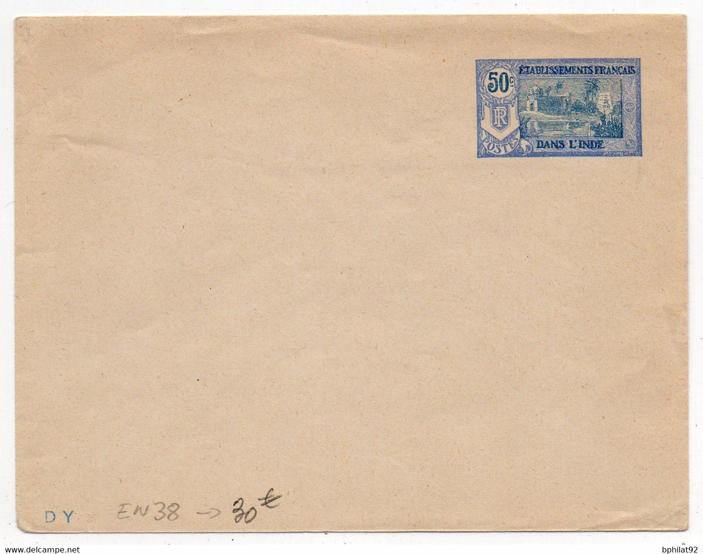 !!! INDE, ENTIER POSTAL EN38 NEUF - Lettres & Documents