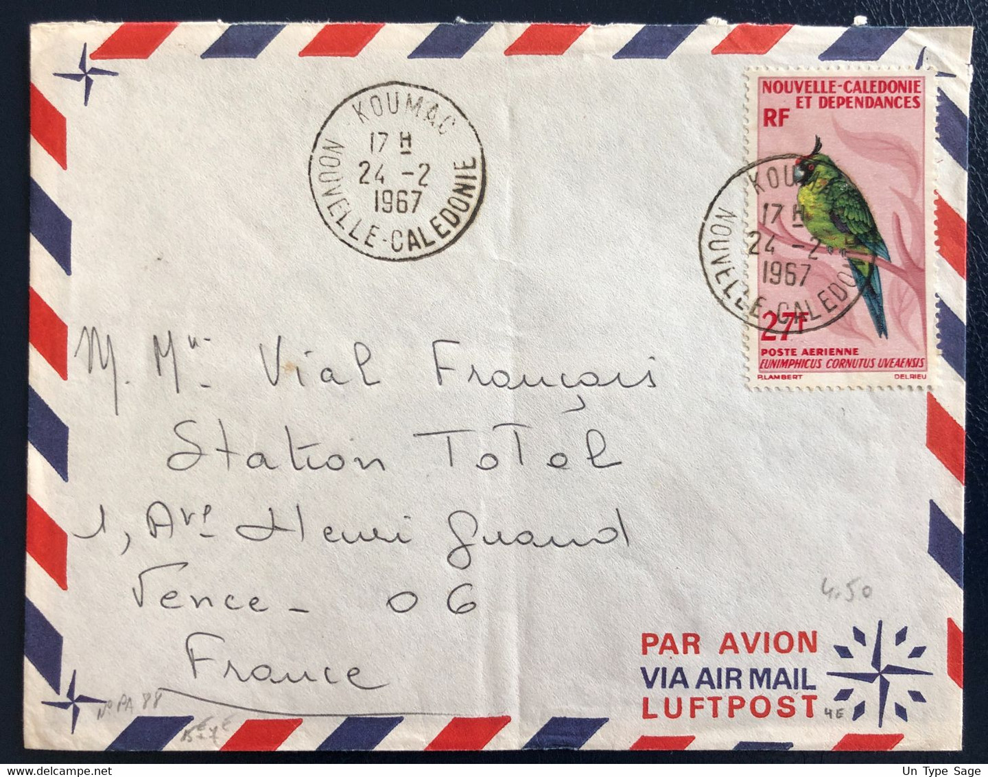 Nouvelle Calédonie PA N°88 Sur Enveloppe TAD KOUMAC 24.2.1967 - (B4619) - Storia Postale