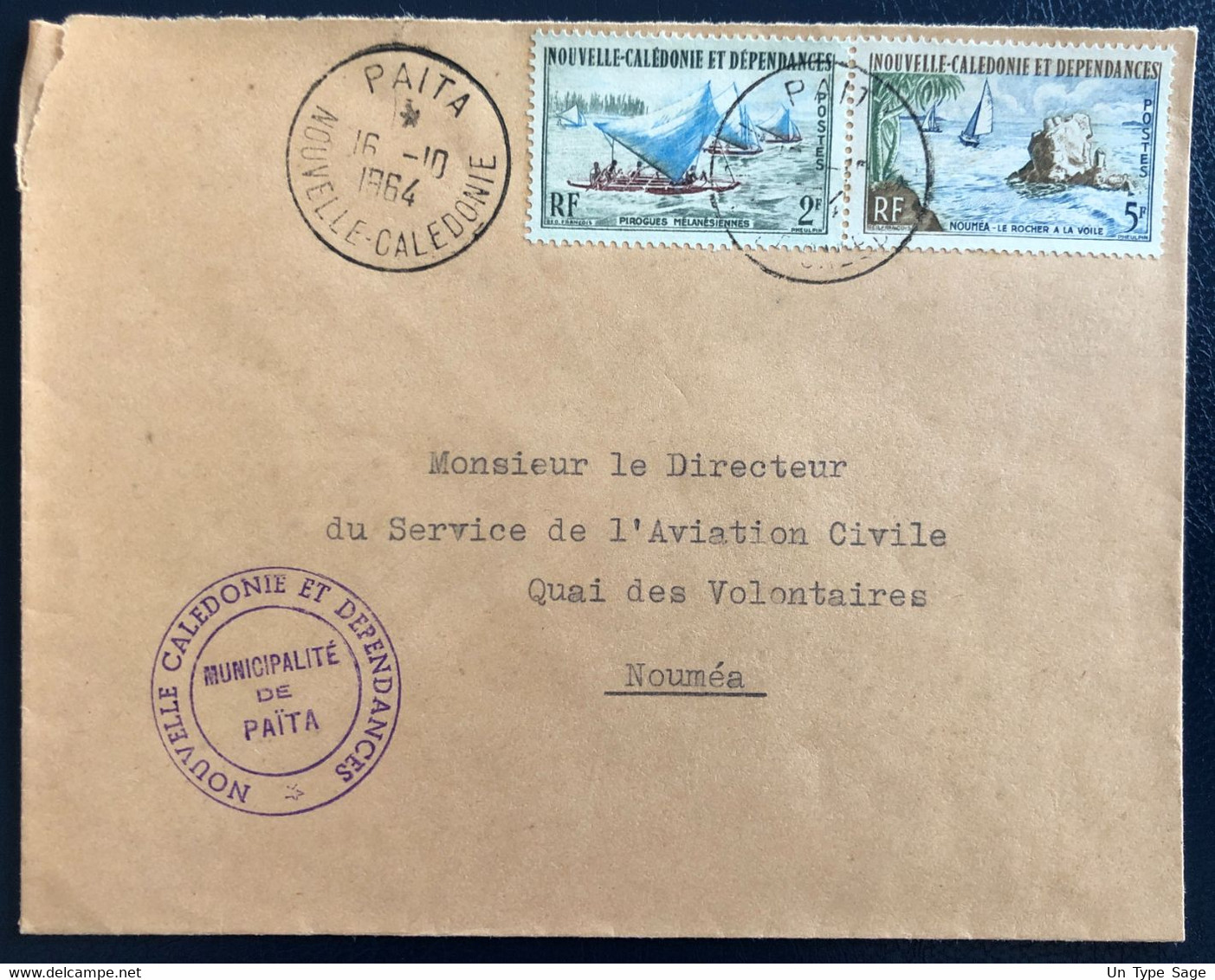 Nouvelle Calédonie Divers Sur Enveloppe TAD PAITA 16.10.1964 - (B4622) - Cartas & Documentos