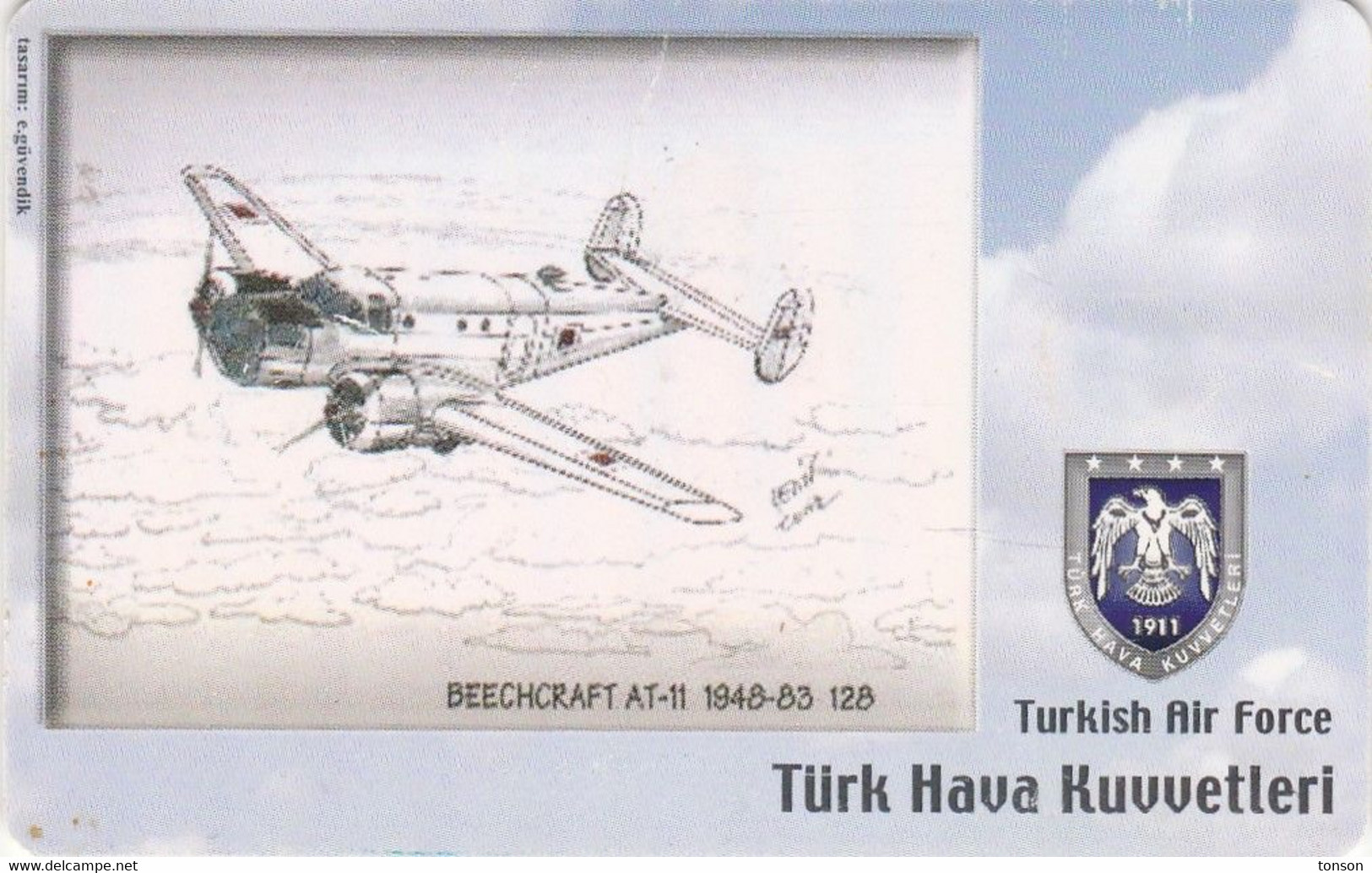 Turkey, TR-C-157, Turkish Air Force,Beechcraft AT-11 1948-83, Airplane, 2 Scans. - Türkei