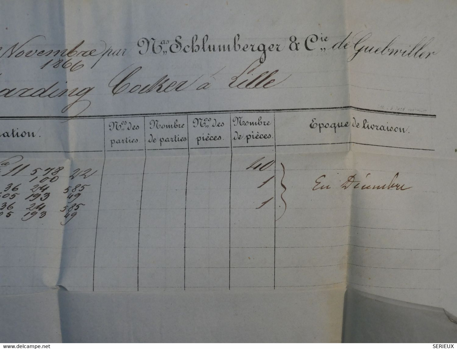 BO6 FRANCE BELLE  LETTRE    1865 GUEBWILLER A LILLE    +N°22 + AFFRANCH. INTERESSANT - 1862 Napoléon III.