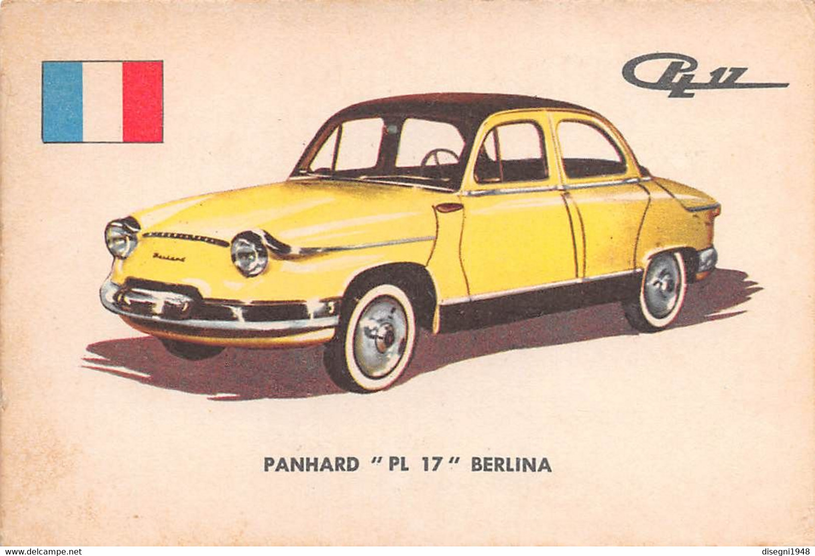 11928 "PANHARD PL17 BERLINA 31 - AUTO INTERNATIONAL PARADE - SIDAM TORINO - 1961" FIGURINA CARTONATA ORIG. - Motori