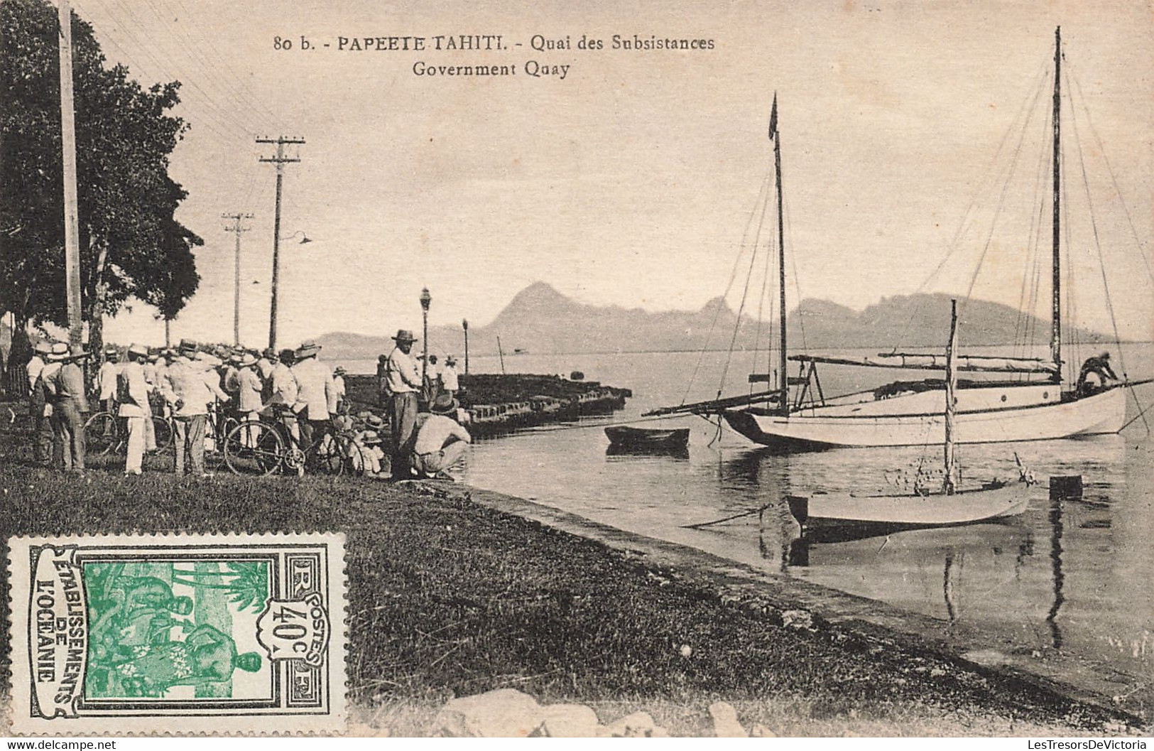 Tahiti - Papeete - Quai Des Subsistances - Bateau - Animé - Vélo - Mer - Carte Postale Ancienne - Tahiti