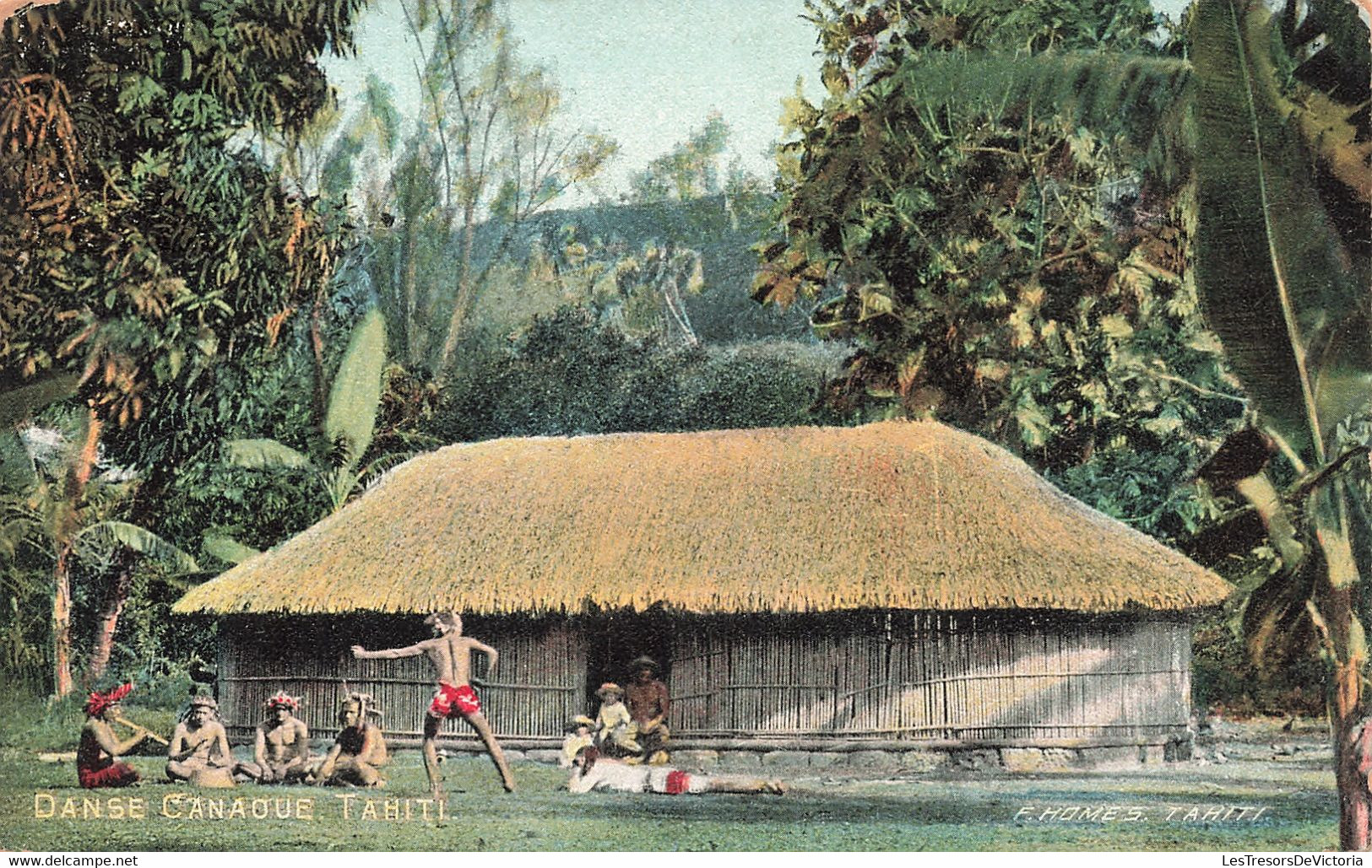 Tahiti - Danse Canaoue - Edit. Homes - Clorisé - Animé - Carte Postale Ancienne - Tahiti