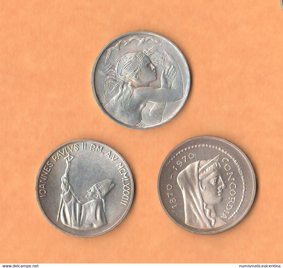 1000 Lire Italia 1970 + 1000 Lire San Marino 1979+ 1000 Lire Vaticano 1983 Silver Coin - 1 000 Liras