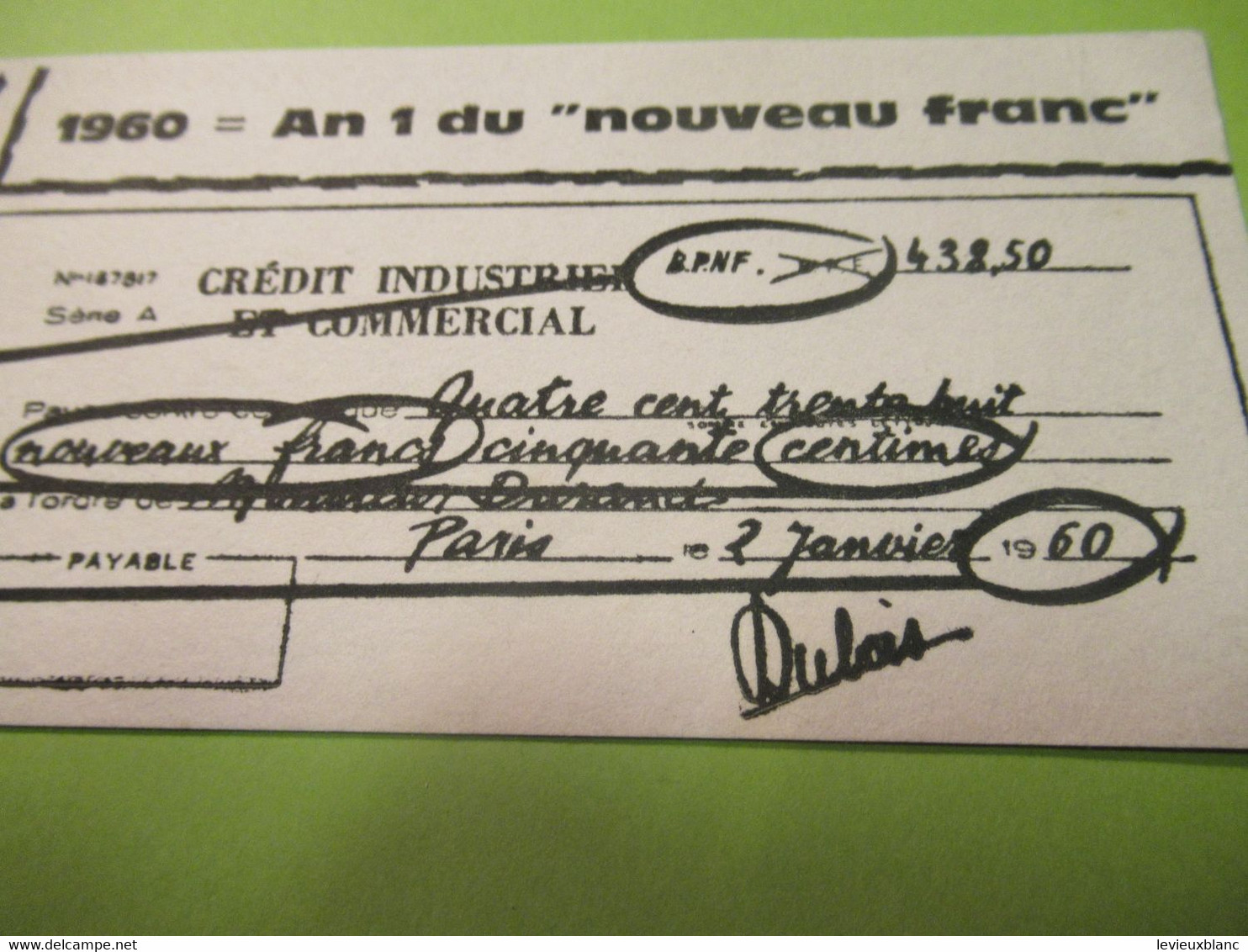 Buvard Ancien /Banque / Crédit  Industriel Et Commercial/ 1960=An 1 Du Nouveau Franc/  1960     BUV590 - Textile & Vestimentaire