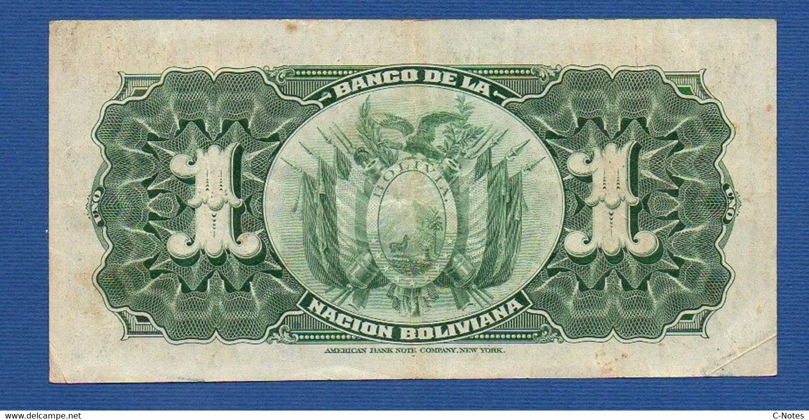 BOLIVIA - P.112 (1) – 1 Boliviano 11.05.1911 (1929) VF+, Serie T1 067769 - Bolivie