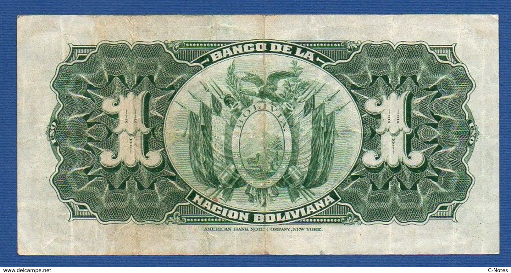 BOLIVIA - P.112 (3) – 1 Boliviano 11.05.1911 (1929) VF, Serie P4 027696 - Bolivie