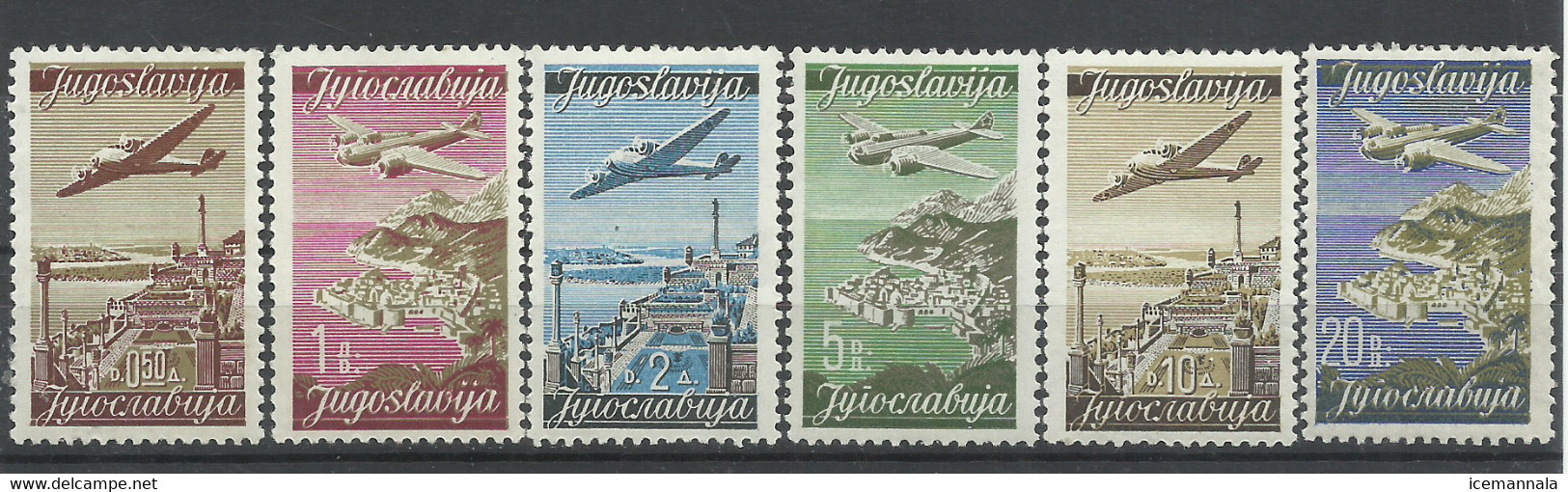 YUGOSLAVIA   YVERT  AEREO   17/22     MH  * - Airmail